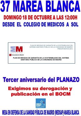 Cartel de la 37ª convocatoria de la Marea Blanca