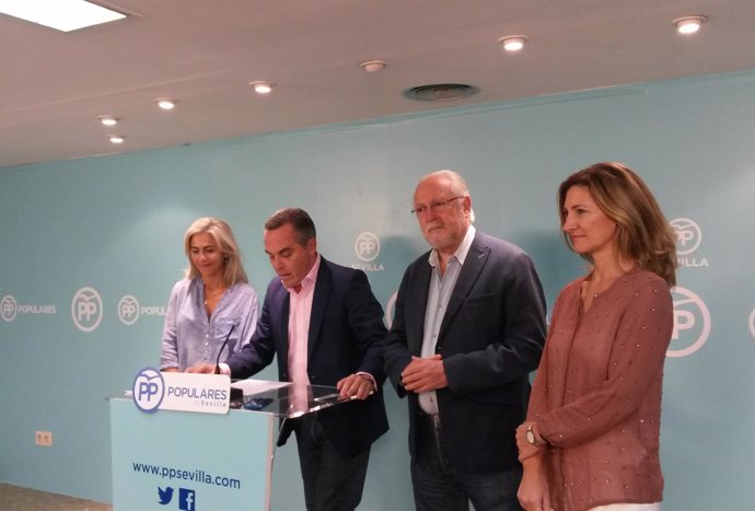 Rueda de prensa del PP en Sevilla este domingo