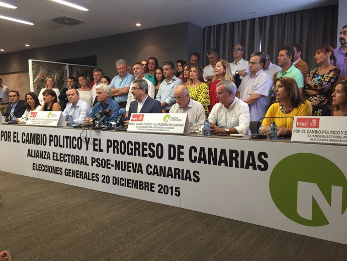 Presentación de la alianza electoral entre PSC-PSOE y NC