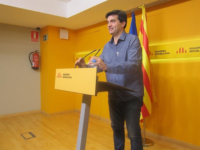 Sergi Sabrià (ERC) este lunes en rueda de prensa 