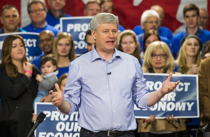 El primer ministro y líder del partido conservador, Stephen Harper.