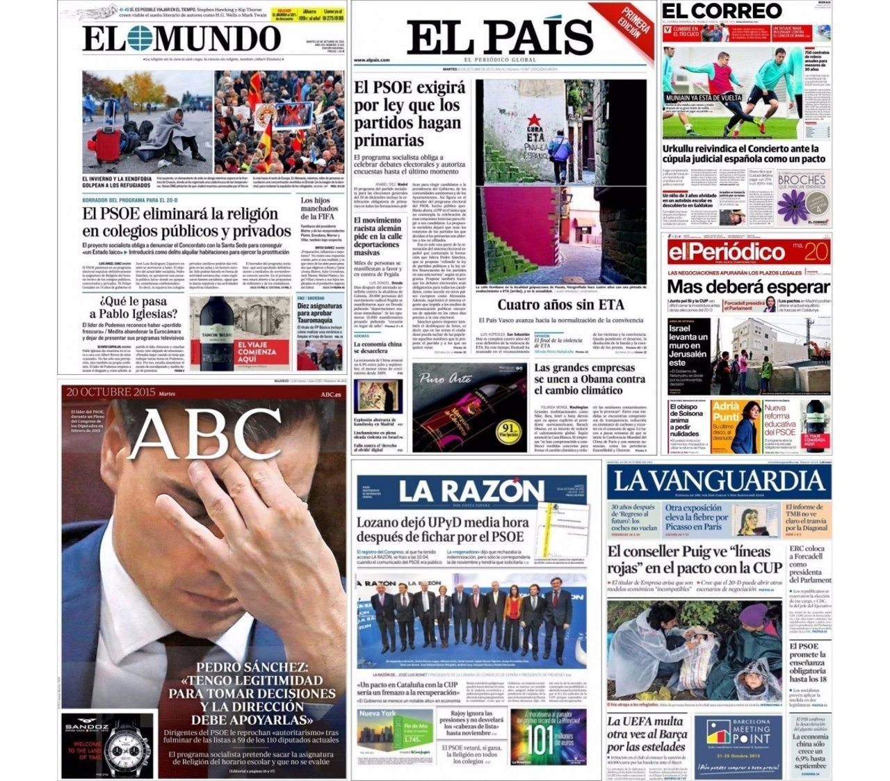 Primeras páginas diarios