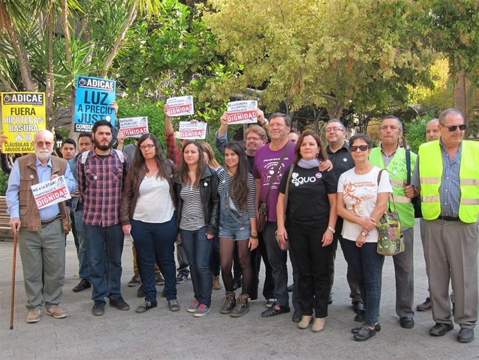 Representantes de las Marchas de la Dignidad de la Región de Murcia