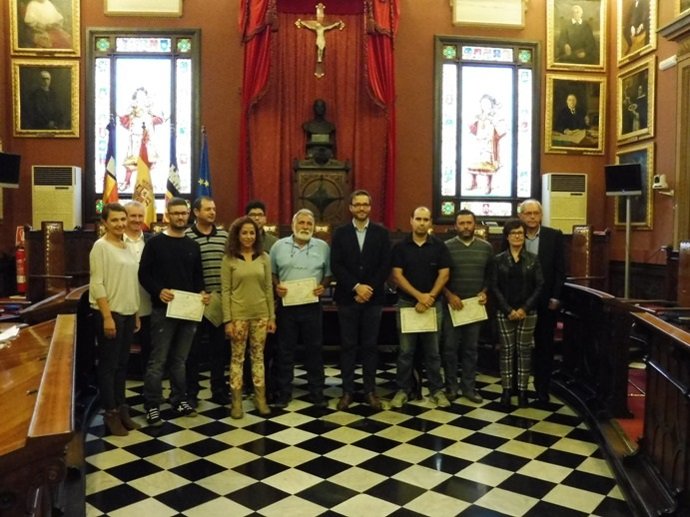 El alcalde de Palma, José Hila, con funcionarios