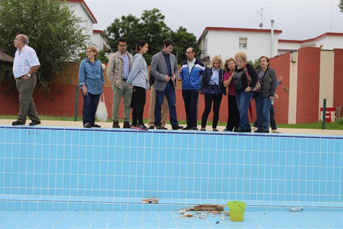 Guevara en la piscina del Tiro de Línea