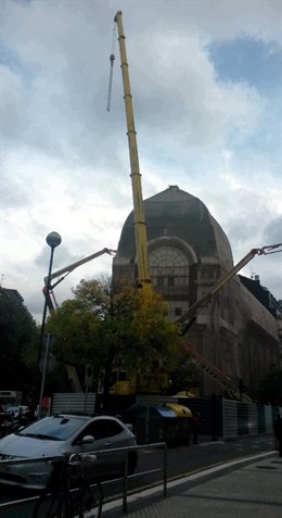 Derribo de la cúpula del Bellas Artes.