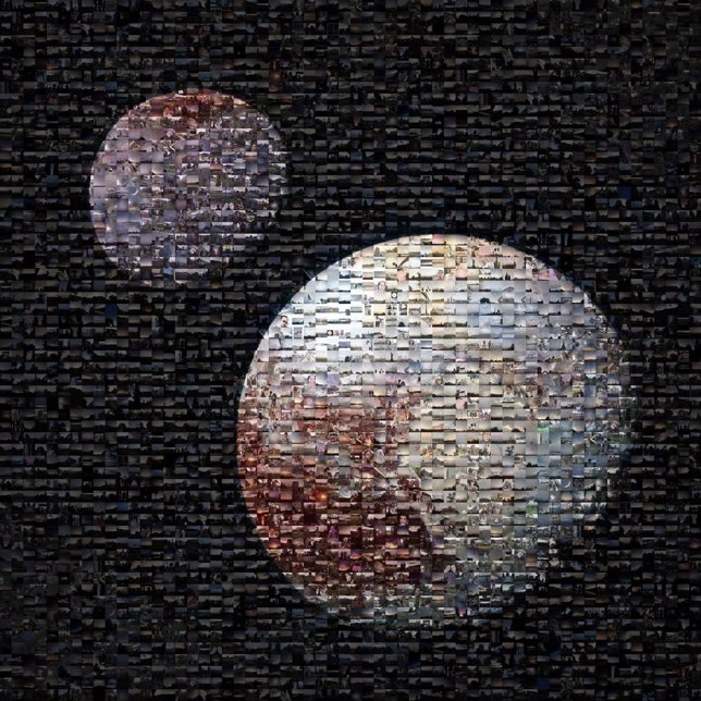 Mosaico de Plutón y Caronte