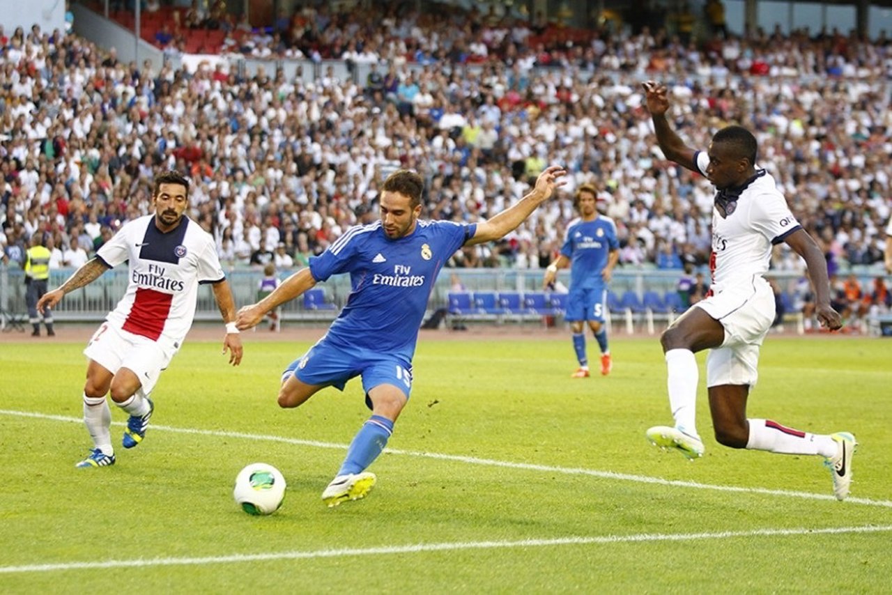 Carvajal ante el PSG en el partido disputado en Suecia