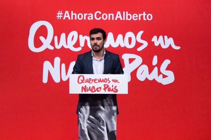 Alberto Garzón presentando su candidatura