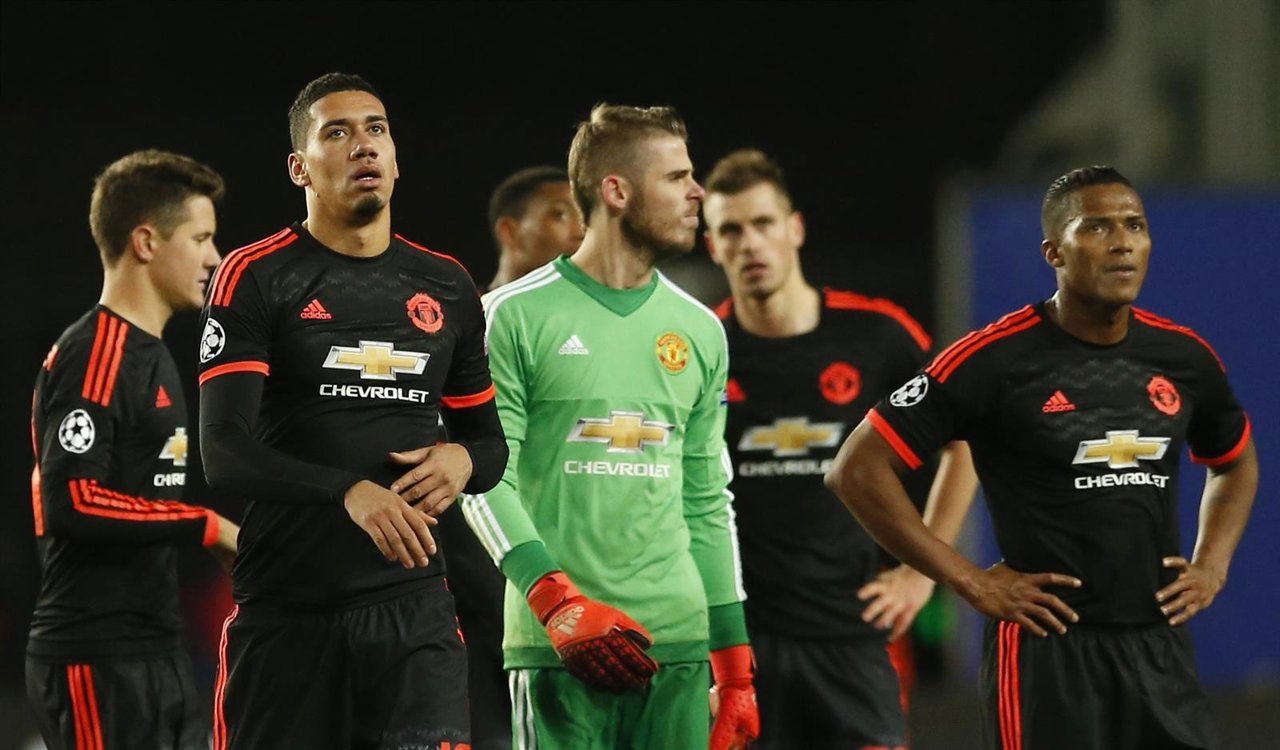 El Manchester United tras empatar en Moscú