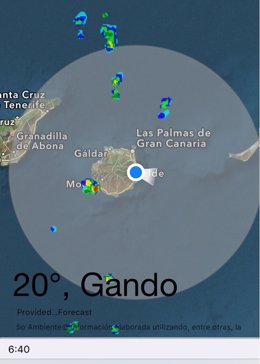 Mapa con los puntos de tormenta en Gran Canaria