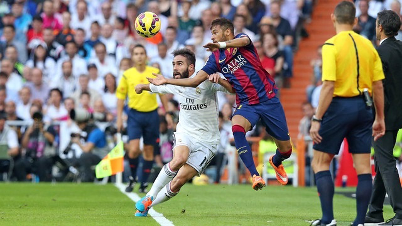 Carvajal y Neymar, en el último Real Madrid - Barcelona