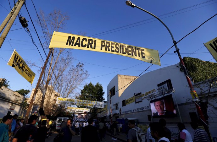 Póster del candidato presidencial Argentino Mauricio Macri