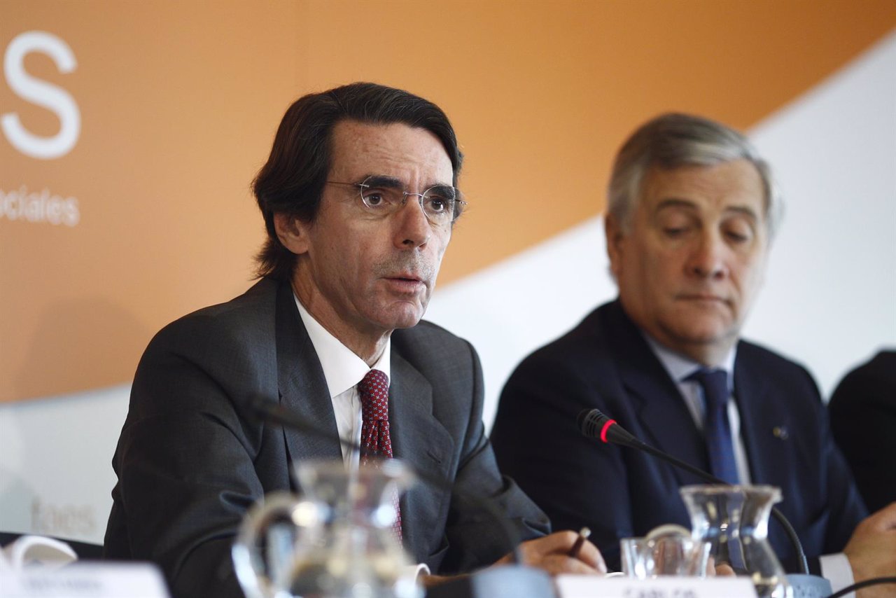 José María Aznar en un acto de la Fundación FAES