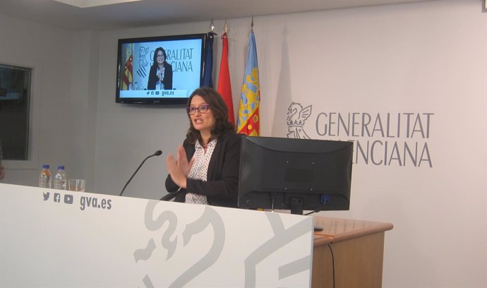 Mónica Oltra en rueda de prensa