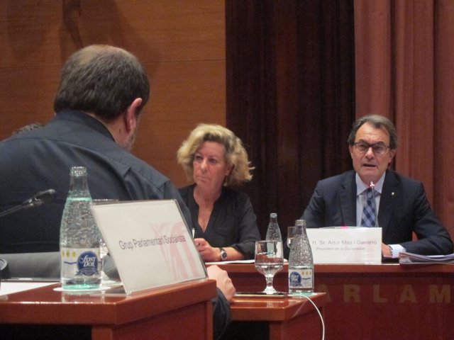 Artur Mas y Oriol Junqueras en el Parlament