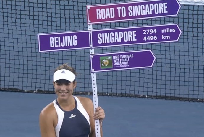 Garbiñe Muguruza tras certificar su presencia en el torneo de maestras