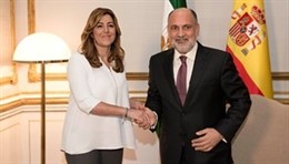 Susana Díaz y Francisco Pérez de los Cobos, este viernes