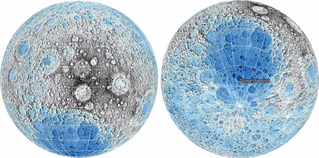 Mapa topográfico lunar