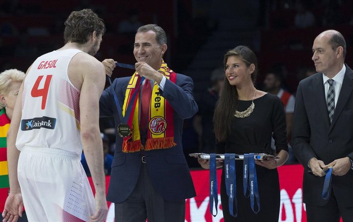 Pau Gasol, Felipe VI, Recibimiento de medallas, Final Eurobasket 2015
