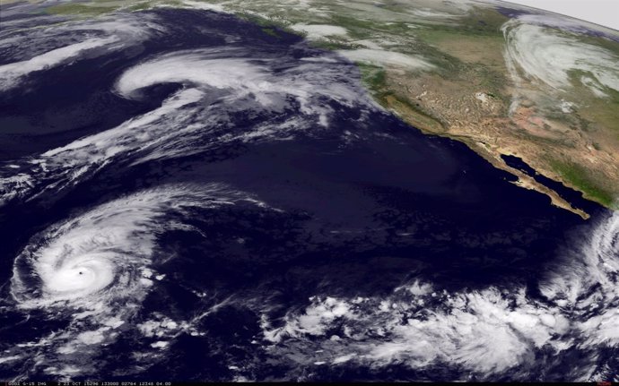 Hurricane Patricia approaches the western coast of Mexico in this NASA handout s