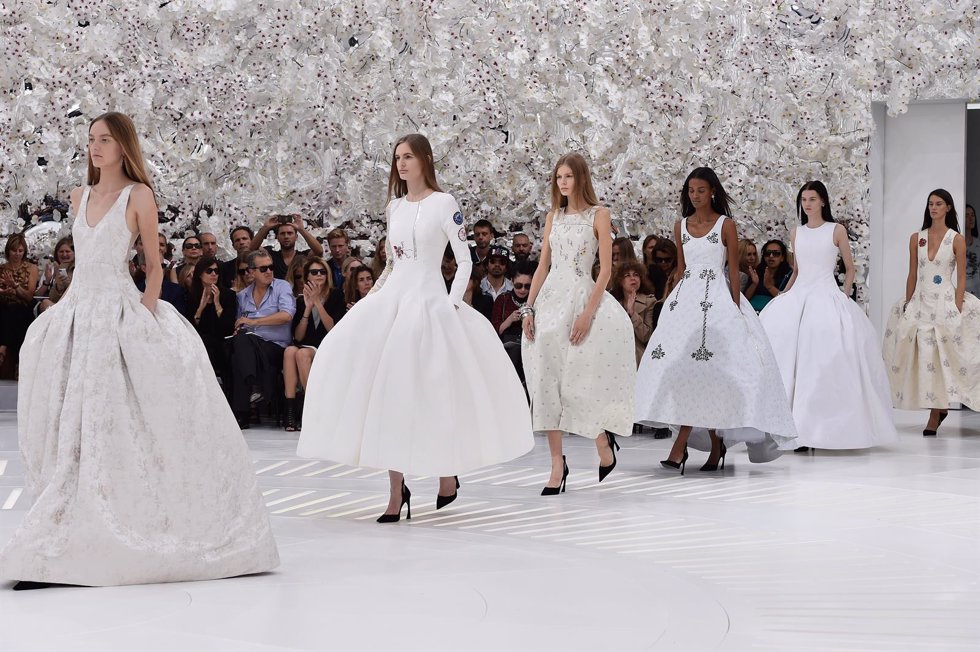 A model walks the runway during the Christian Dior show as part of Paris Fashion
