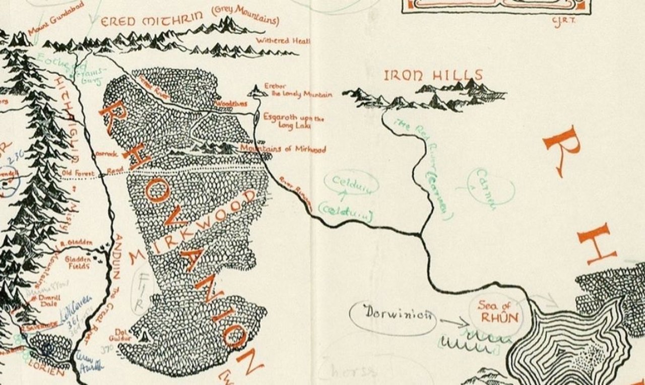 Mapa de la Tierra Media de 'El Señor de los Anillos' de J.R.R. Tolkien