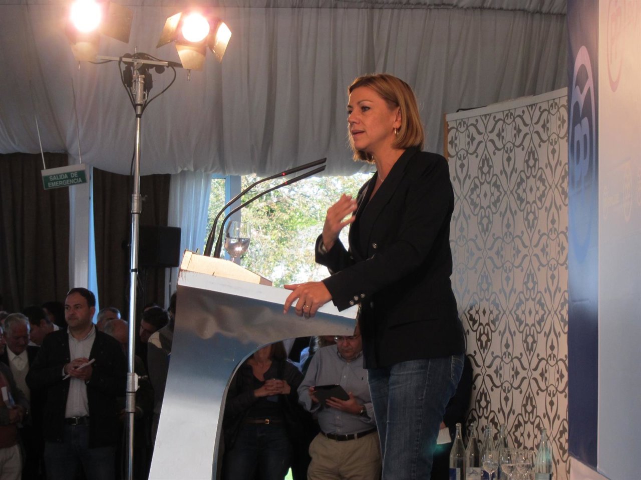 La secretaria general del PP, María Dolores de Cospedal, en Lugo