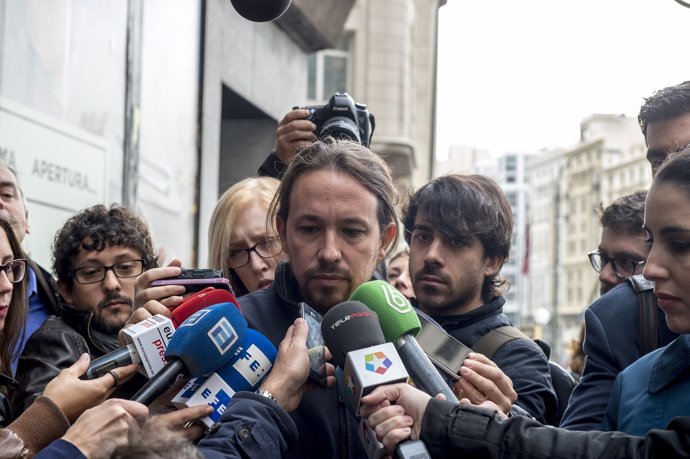 Pablo Iglesias en un acto de Podemos para definir la estrategia electoral
