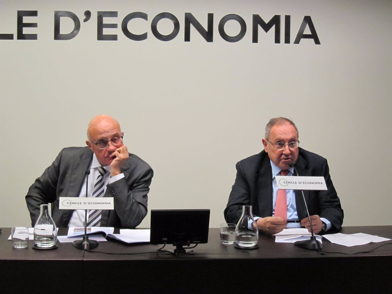 Josep Oliu (Círculo de Economía) y Josep Lluís Bonet (Fira de Barcelona)