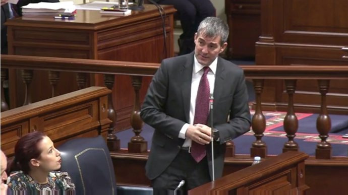 Clavijo en el pleno parlamentario de este martes