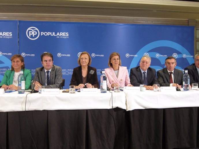 Rudi y Cospedal han asistido a la Junta Directiva del PP-Aragón