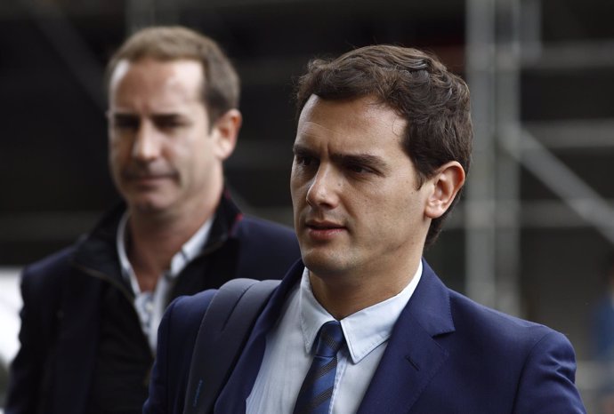 Albert Rivera en una rueda de prensa en Madrid