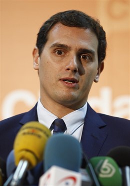 Albert Rivera en una rueda de prensa en Madrid