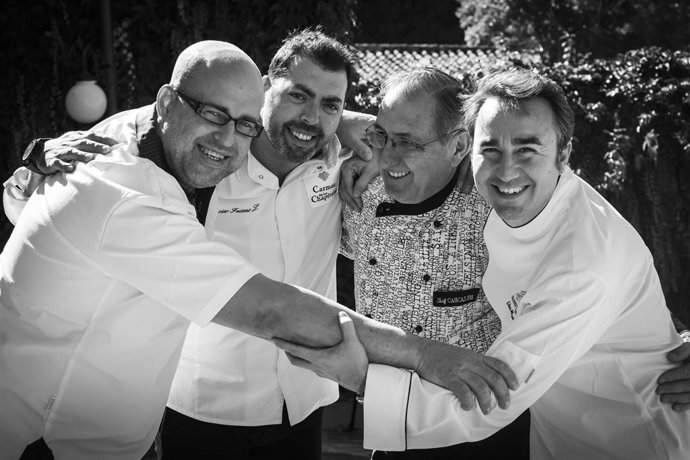 Los chefs ejecutivos de Grupo Abades durante el evento 'Granada Gourmet'.