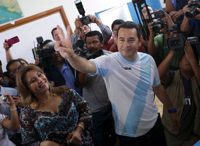 Jimmy Morales, presidential candidate for the National Convergence Front party (