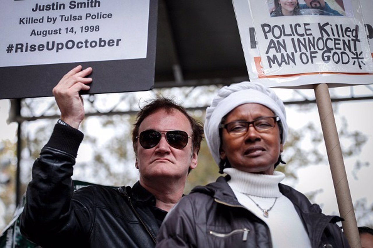 Quentin Tarantino en la manifestación de Nueva York