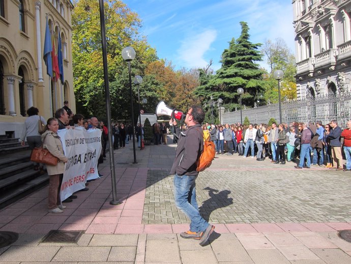 Manifestación de empleados públicos en Asturias 