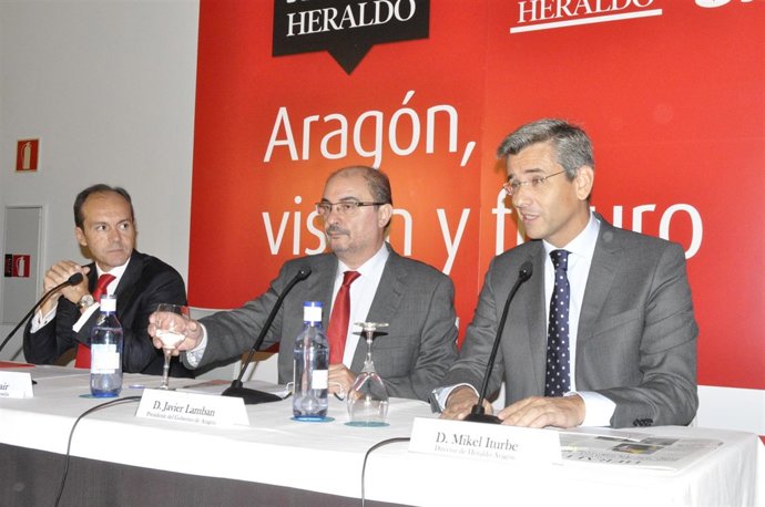 Lambán ha protagonizado el desayuno informativo de Heraldo y Santander. 