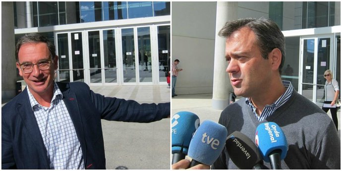 Bascuñana y Ortuño a su salida de la Ciudad de la Justicia