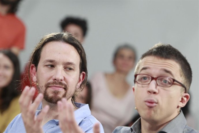Pablo Iglesias e Íñigo Errejón en la presentación de la campaña de Podemos