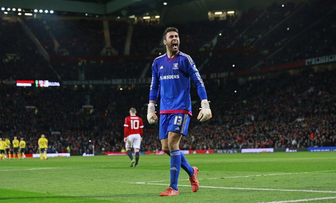 Tomás Mejías, portero del Middlesbrough, tras eliminar al United
