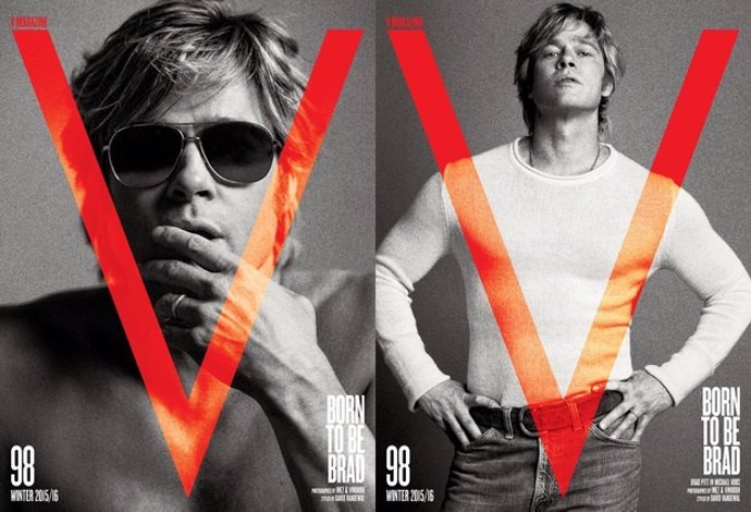 BRAD PITT POSA PARA LA PORTADA DE V MAGAZINE