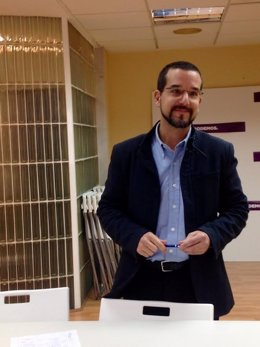 Sergio Pascual este jueves en la sede de Podemos Andalucía