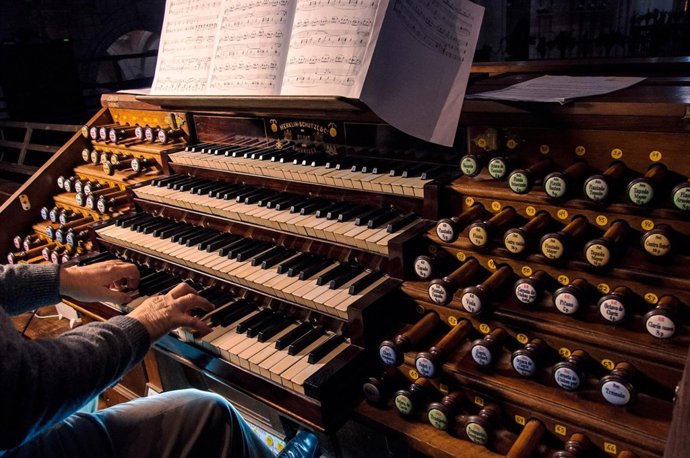 Imagen del órgano Merklin de la catedral de Murcia