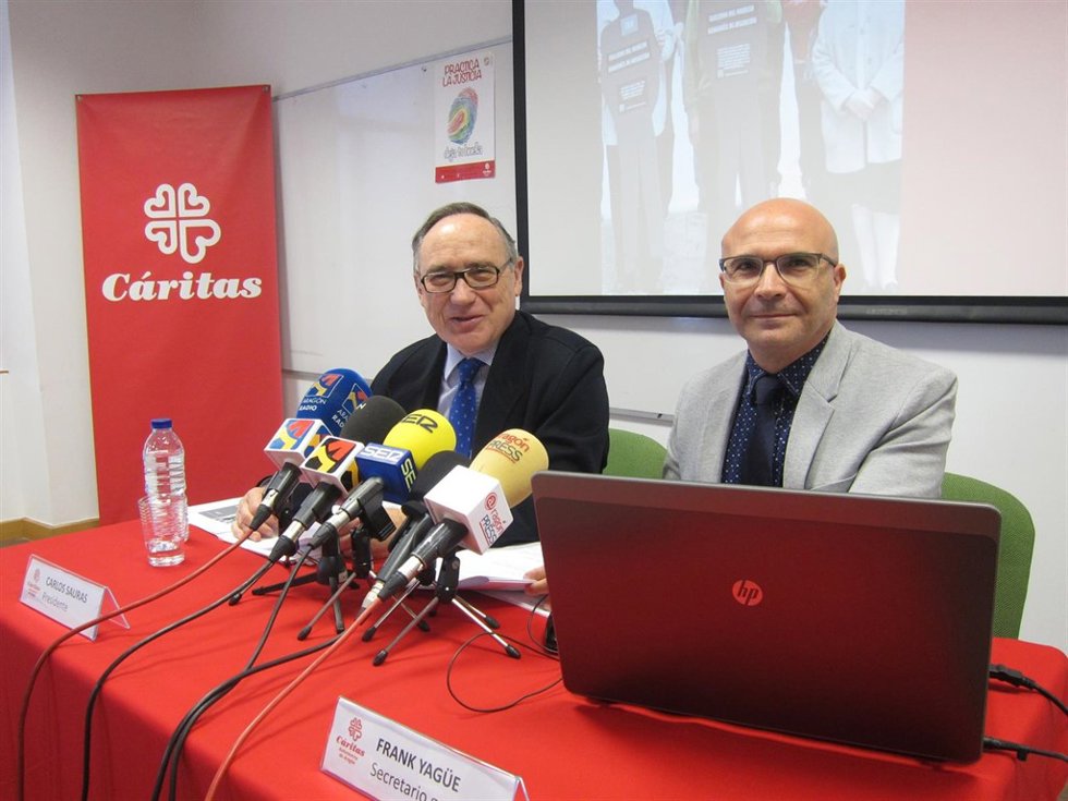 Carlos Sauras y Frank Yagüe han presentado la memoria de Cáritas de 2014