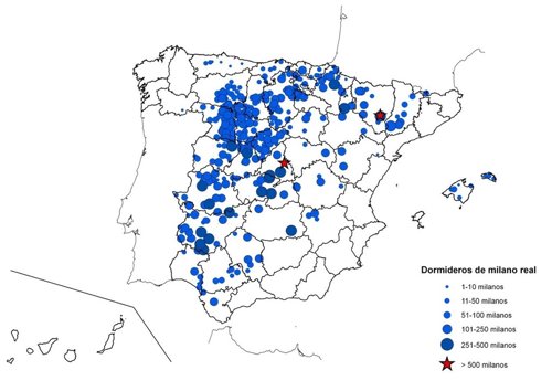 Mapa de distribución de Milano Real en España en 2014