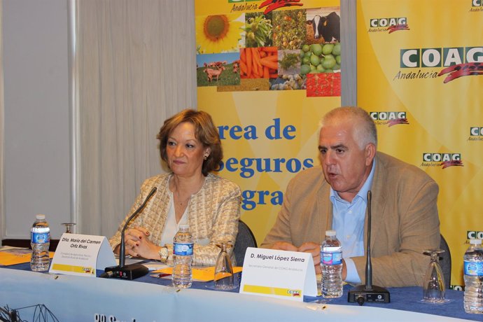Carmen Ortiz y Miguel López, en el seminario sobre seguros