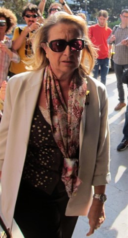 Tina Sanjuán a su llegada al TSJCV