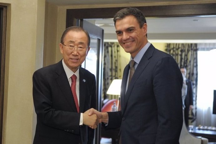 Pedro Sánchez y Ban Ki Moon